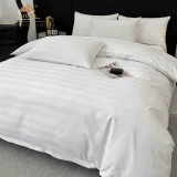 Lenjerie de Pat 100% Bumbac Damasc Deluxe, 6 Piese, Cearșaf cu Elastic 180x200 cm, Husă Pilotă 200x230 cm