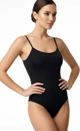 Body dama cu bretele subtiri, negru