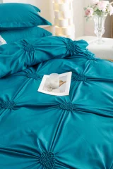 Set Lenjerie de Pat Premium din Microfibră Soft-Touch cu Inimioare Brodate, 6 Piese