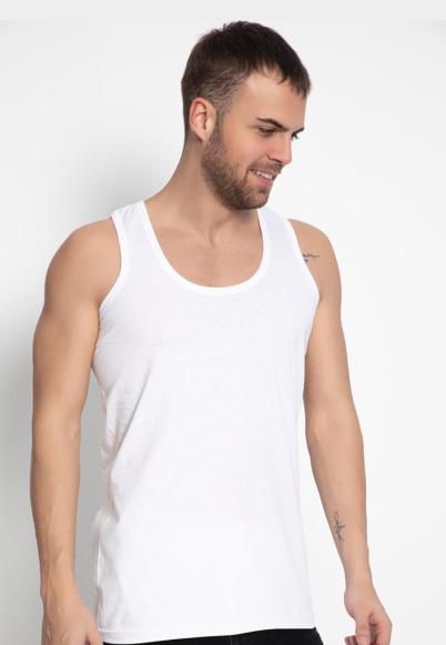 Maiou clasic pentru bărbați – 100% bumbac, Alb