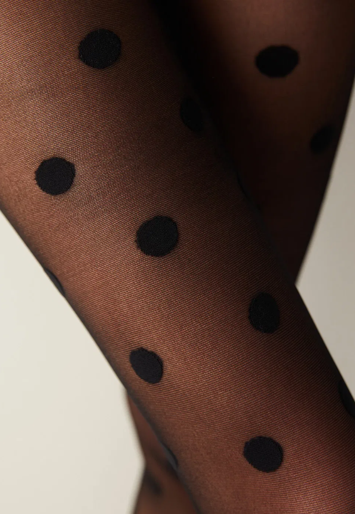 Dres Penti "Big Dots" 30 DEN – Negru, Model cu Buline Mari