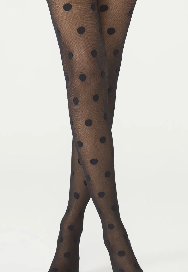 Dres Penti "Big Dots" 30 DEN – Negru, Model cu Buline Mari
