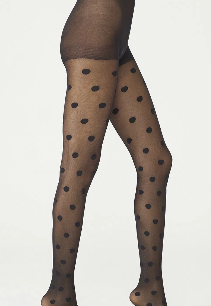 Dres Penti "Big Dots" 30 DEN – Negru, Model cu Buline Mari