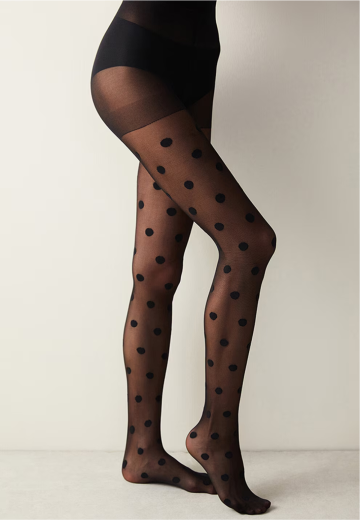 Dres Penti "Big Dots" 30 DEN – Negru, Model cu Buline Mari