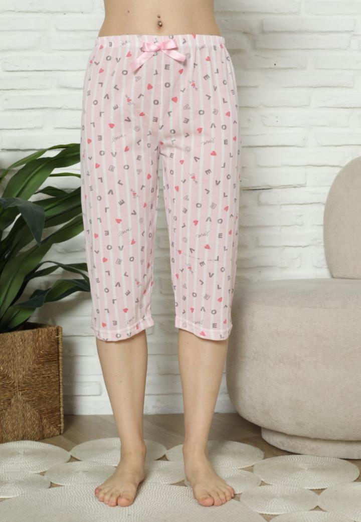 Pantaloni pijama damă 3/4 din bumbac