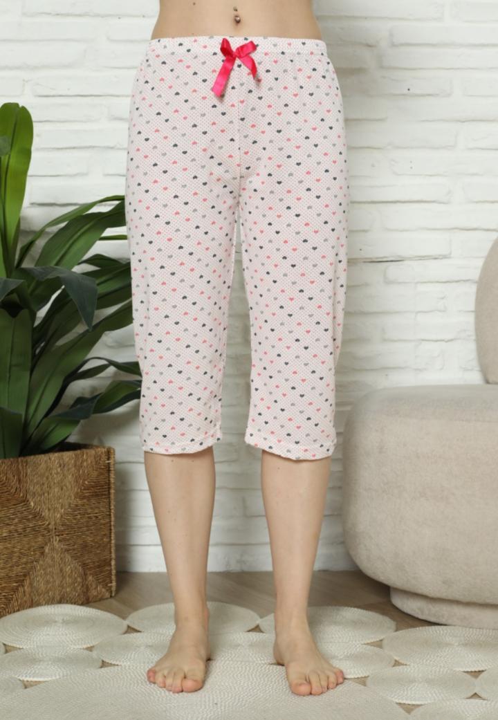 Pantaloni pijama damă 3/4 din bumbac