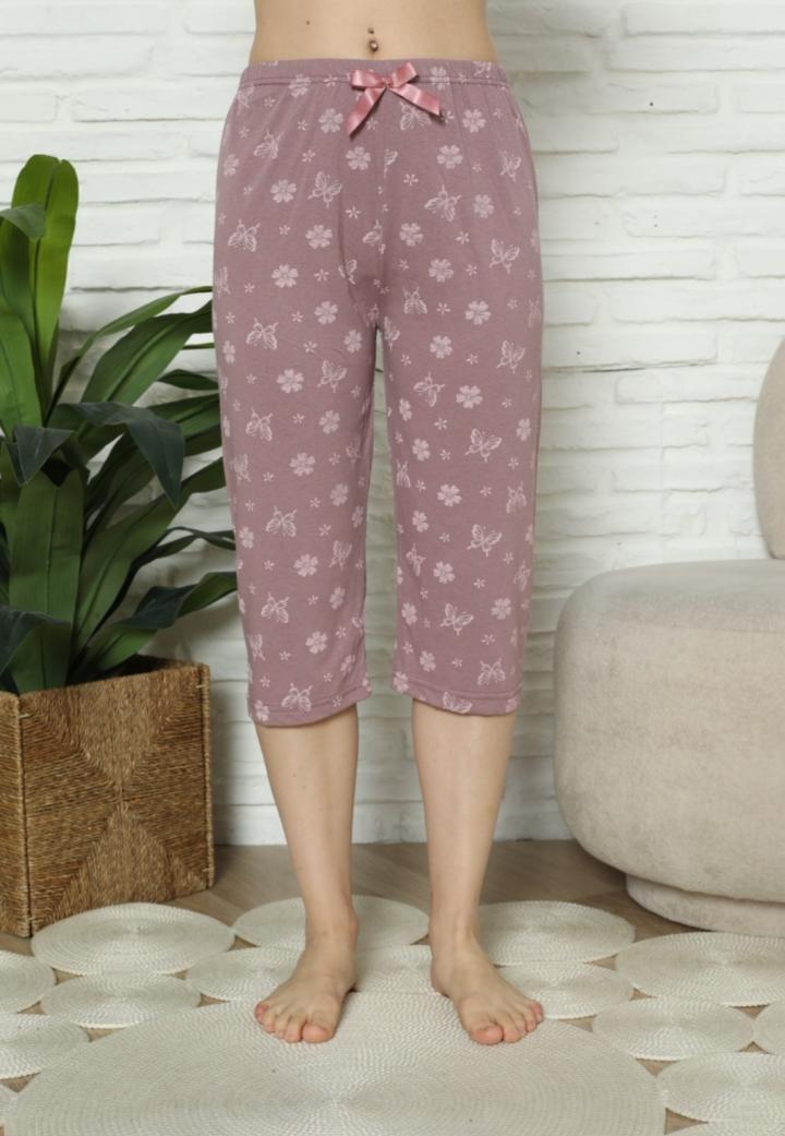 Pantaloni pijama damă 3/4 din bumbac