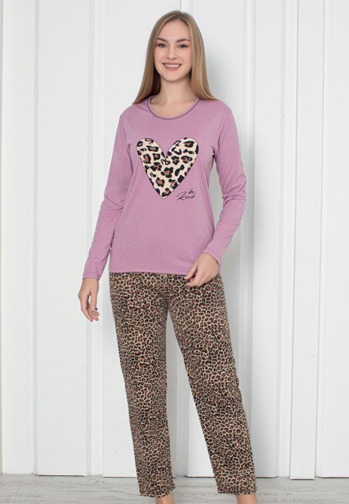 Pijama Damă – Mâneca Lungă, Pantalon Lung, Animal Print