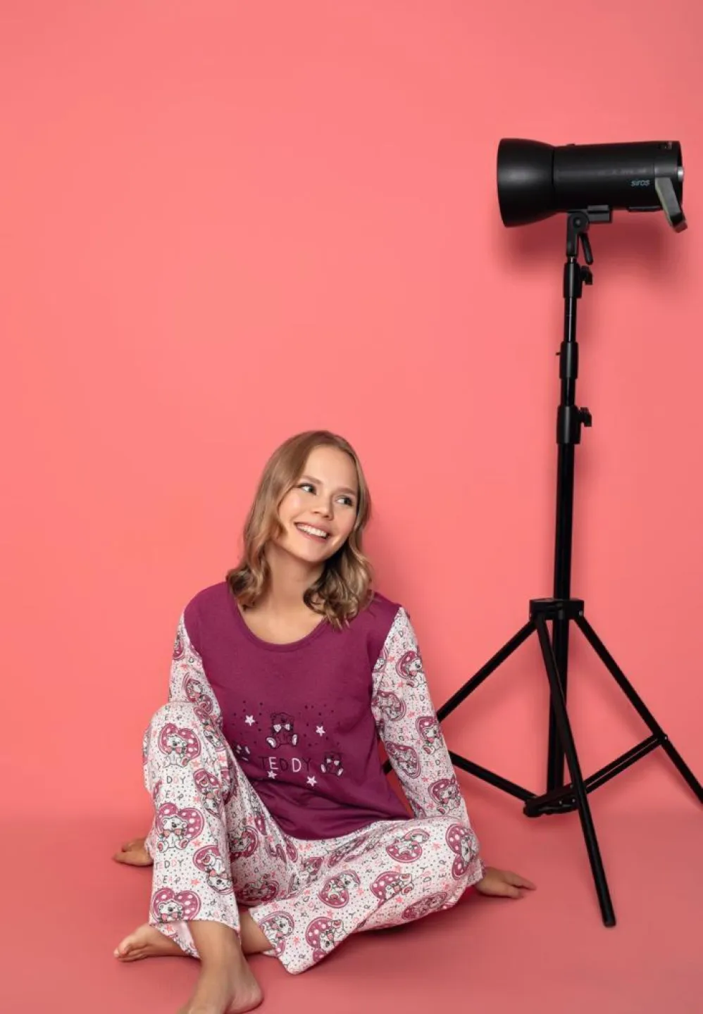Pijama Damă Vătuită – Mâneci Lungi, Model Urș - 3