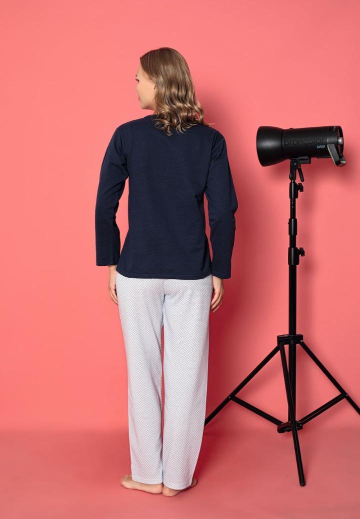 Pijama damă mâneci lungi vătuită – Model Stele hover