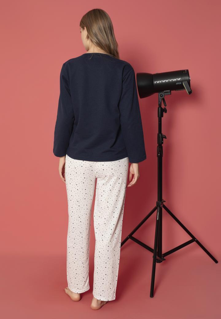 Pijama damă mâneci lungi vătuită – Bleumarin hover