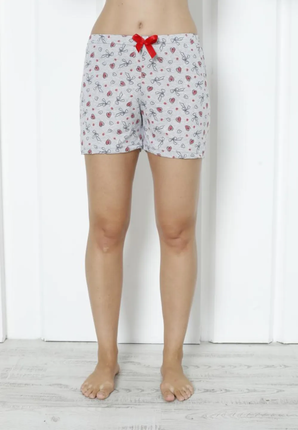Pantalon Damă din Bumbac – Model cu Inimi Roșii, Confortabil și Lejer - 4