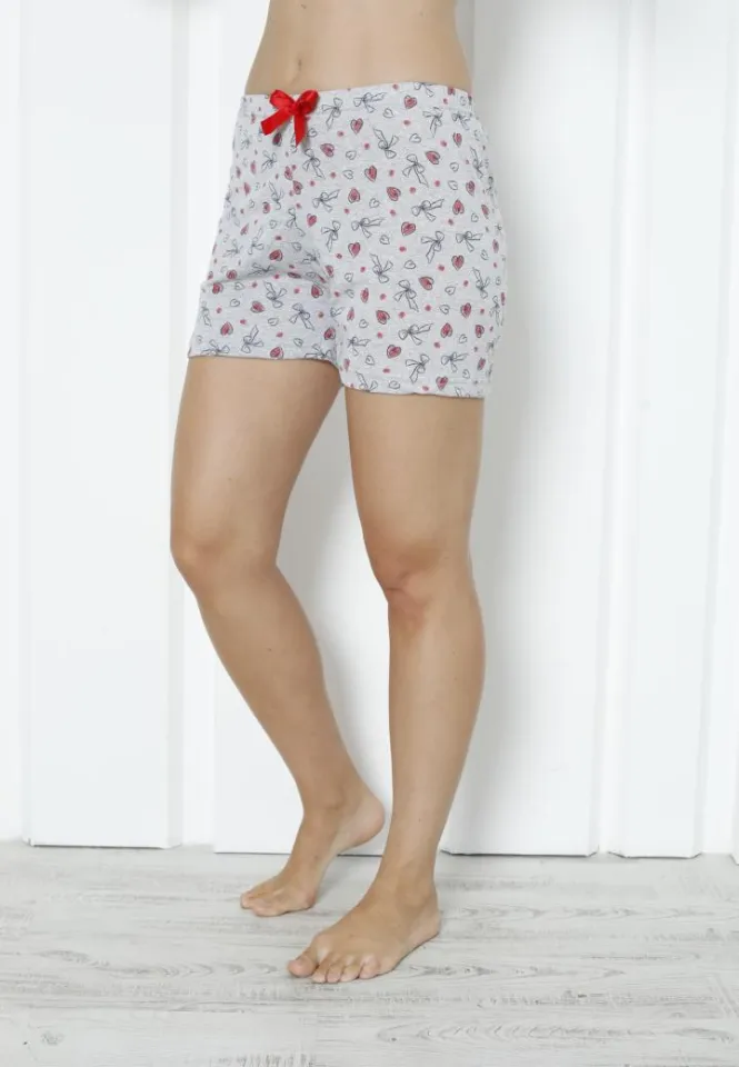 Pantalon Damă din Bumbac – Model cu Inimi Roșii, Confortabil și Lejer
