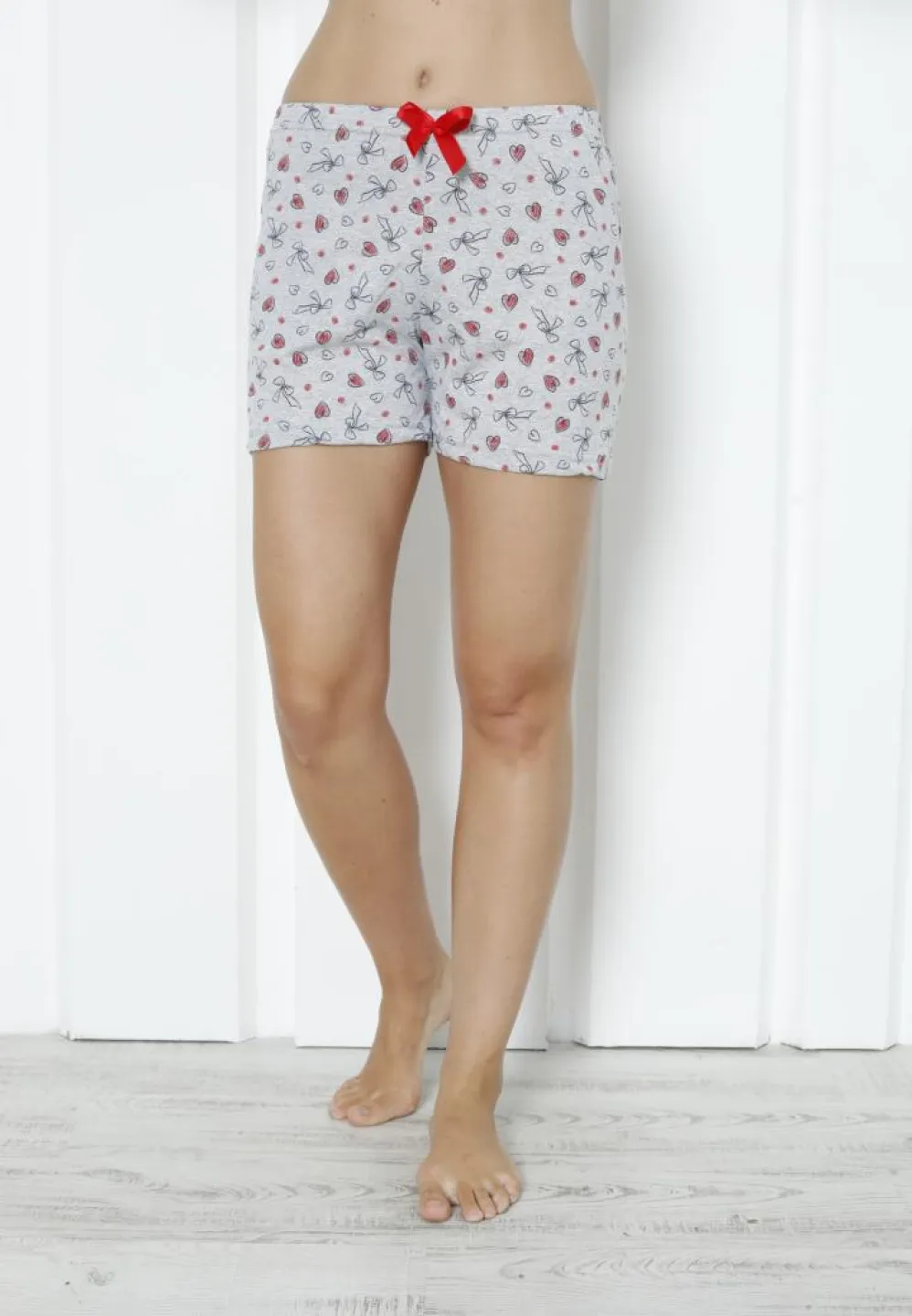 Pantalon Damă din Bumbac – Model cu Inimi Roșii, Confortabil și Lejer - 5