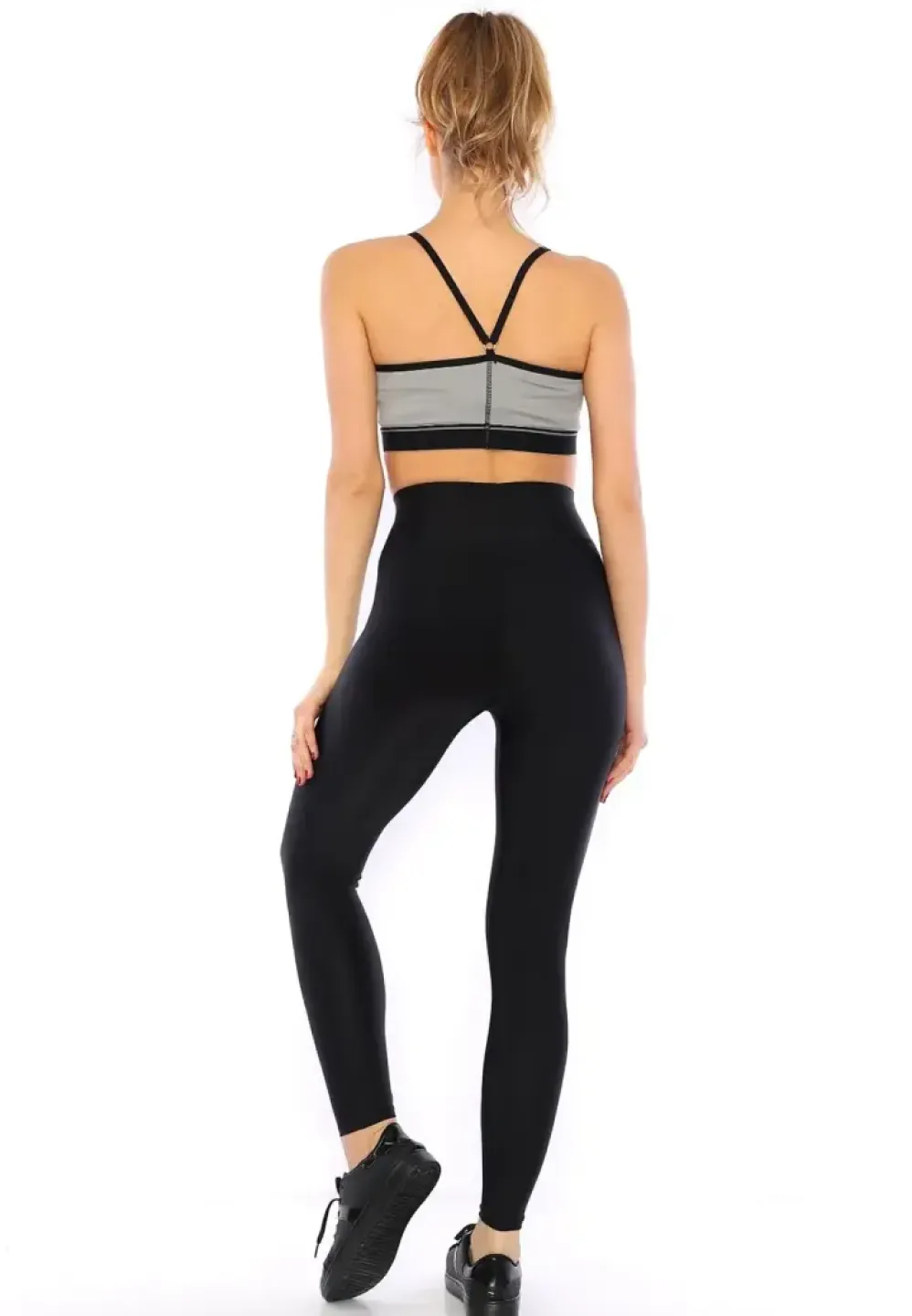 Colanți damă lucioși negri – subțiri, mulați, material elastic - 3