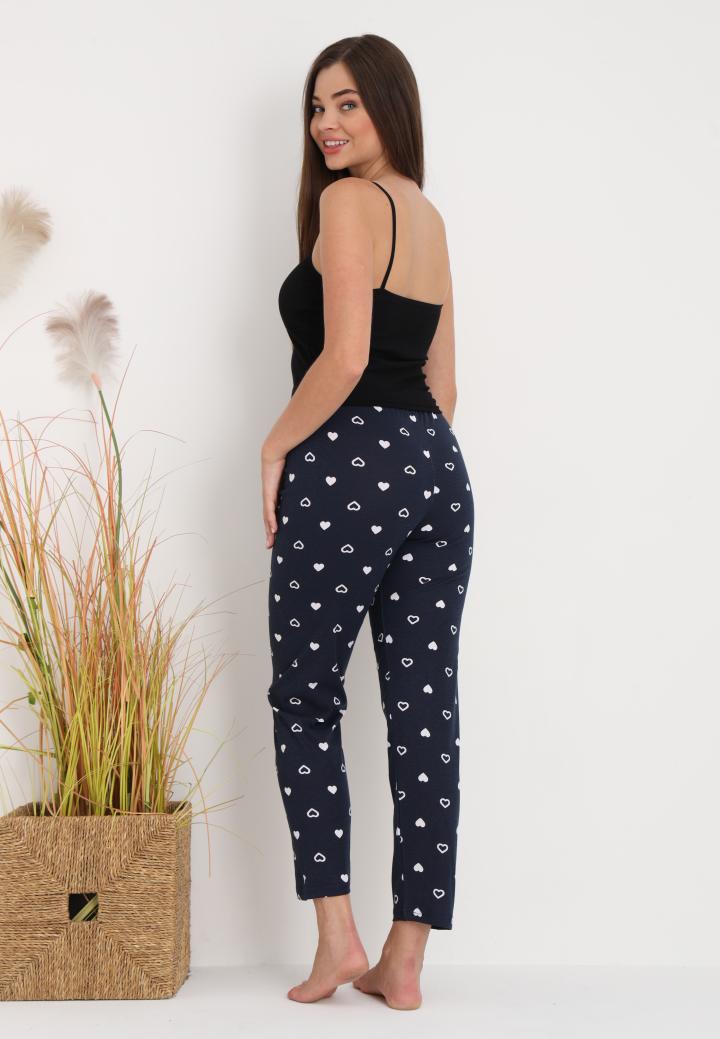 Pantaloni Damă pentru pijamale – Confort și Relaxare cu Print Inimioare Bluemarin hover