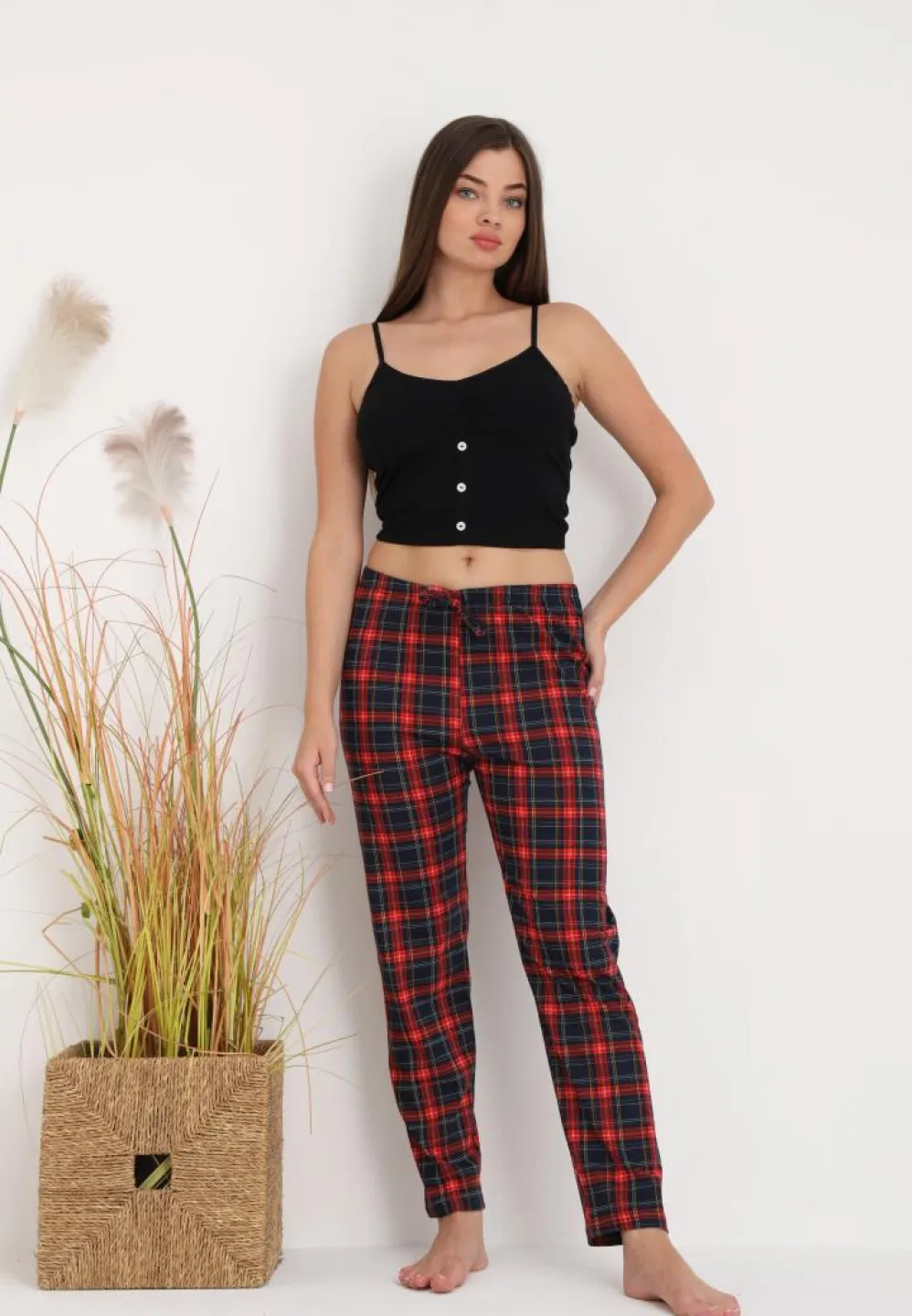 Pantaloni Damă lungi – Confort și Relaxare cu Print Carouri - 4