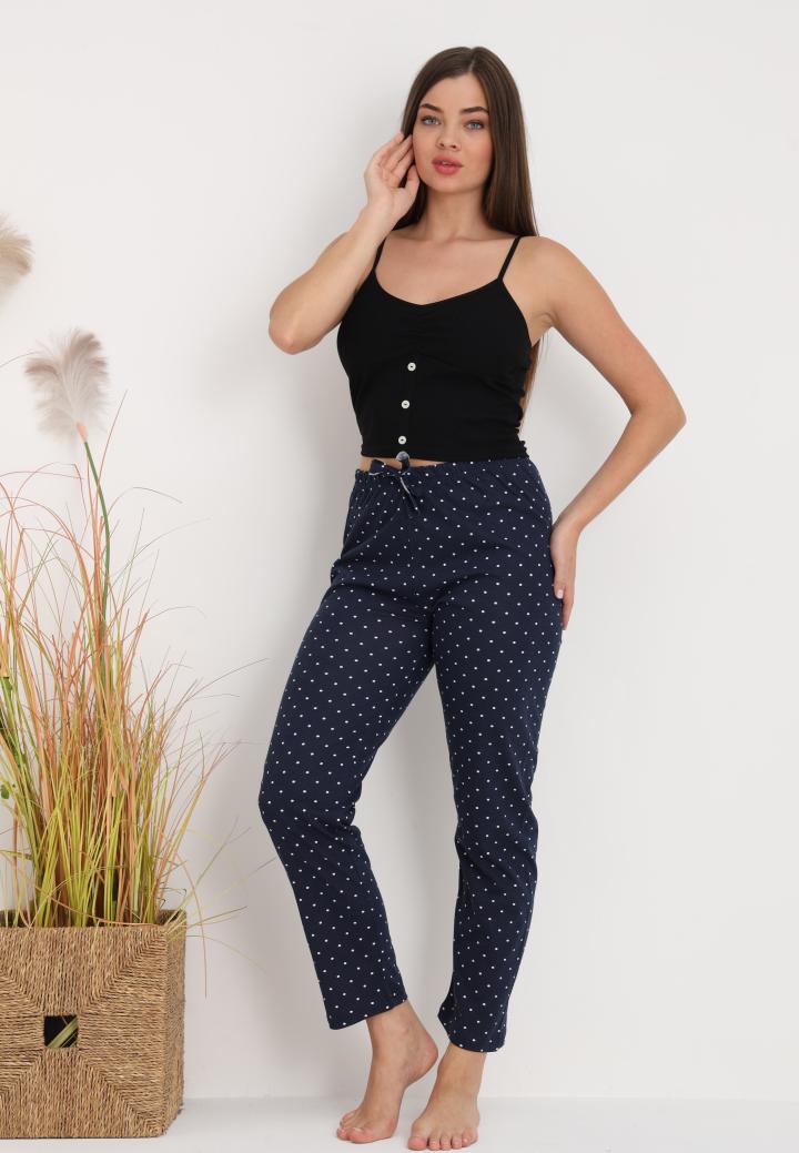 Pantaloni Damă lungi – Confort și Relaxare cu Print Buline Bluemarin