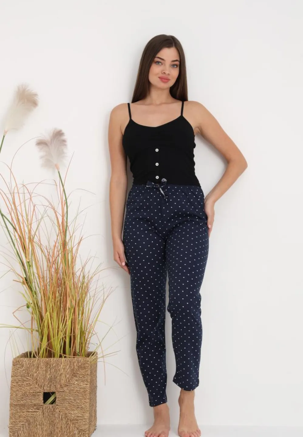 Pantaloni Damă lungi – Confort și Relaxare cu Print Buline Bluemarin - 4