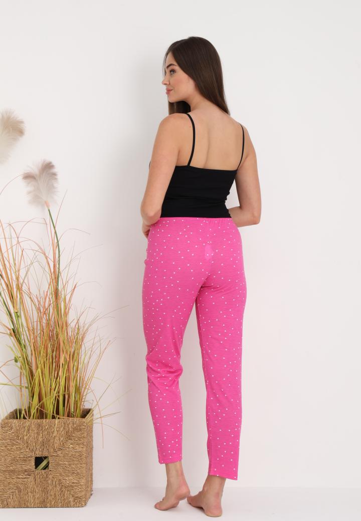 Pantaloni Damă lungi – Confort și Relaxare cu imprimeu buline roz hover