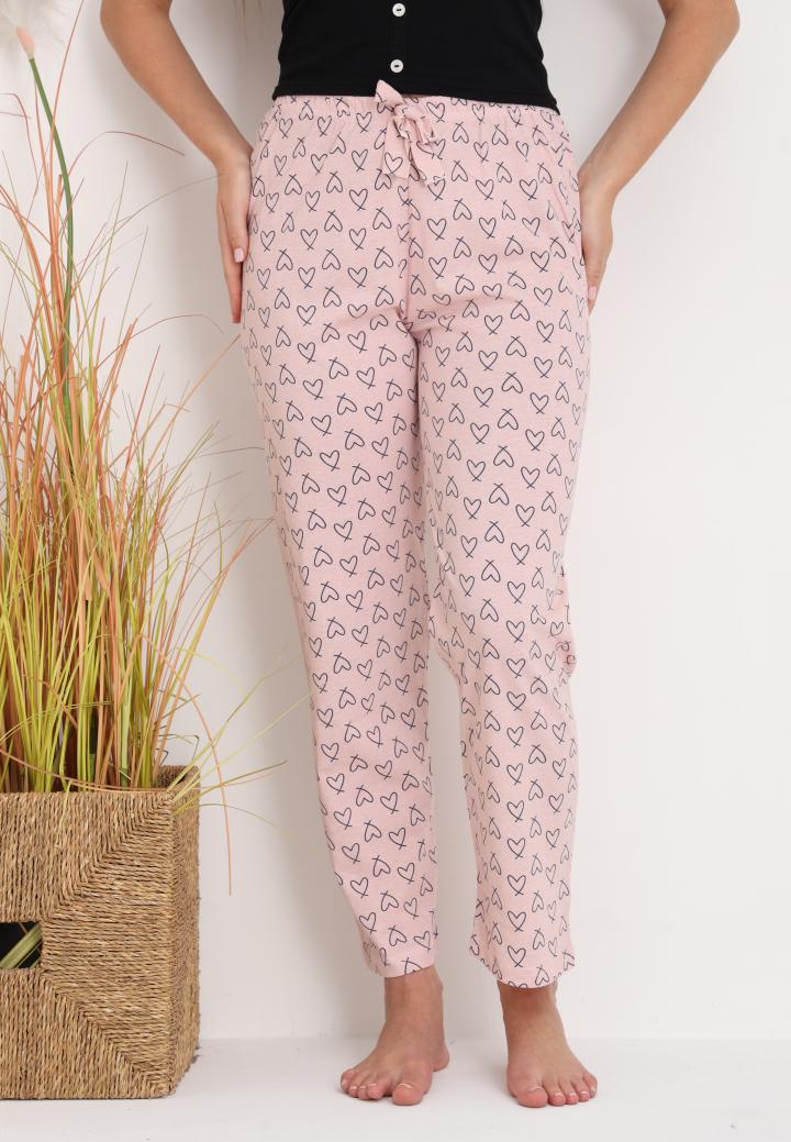 Pantaloni Damă lungi – Confort și Relaxare cu imprimeu inimioare