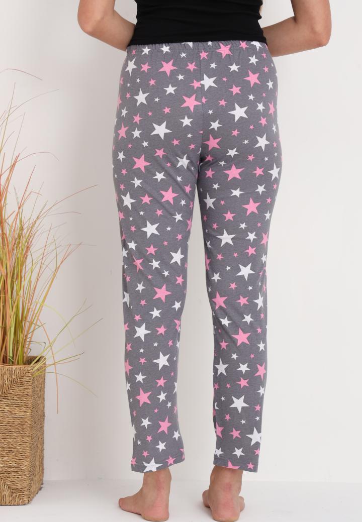 Pantaloni Damă lungi – Confort și Relaxare cu imprimeu steluțe gri închis hover