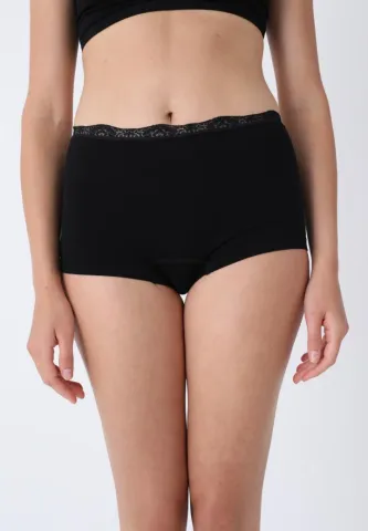 Boxeri Damă din Microfibră cu Dantelă Delicată – Negru hover