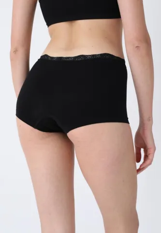 Boxeri Damă din Microfibră cu Dantelă Delicată – Negru