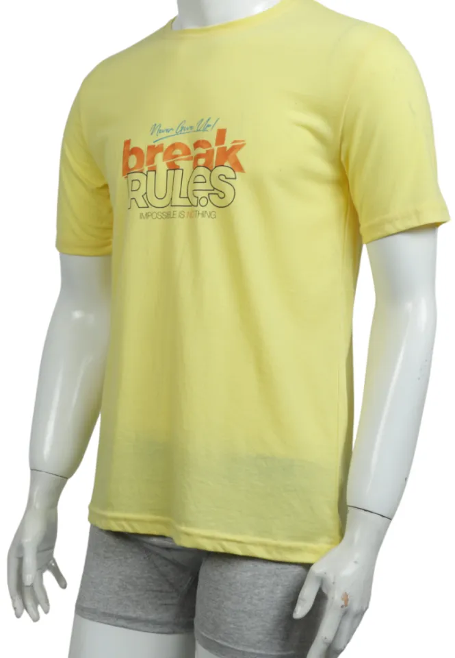 Tricou bărbat Break Rules – galben, casual modern