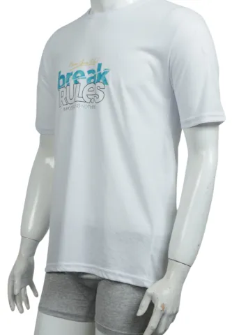 Tricou bărbat Break Rules – alb, stil casual