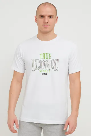 Tricou-barbat true Iconic Alb