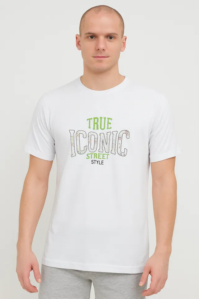 Tricou bărbat True Iconic – alb, stil modern și casual