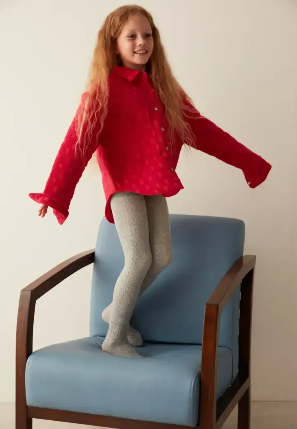 Dres Fete Penti Karina Bumbac Tricotat – Gri Deschis - 1