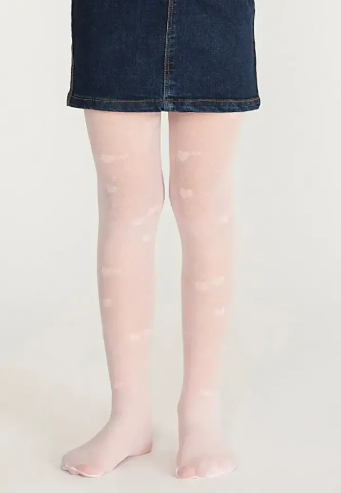 Dres Penti Fete, Twin Hearts, 40 DEN, mat, Alb