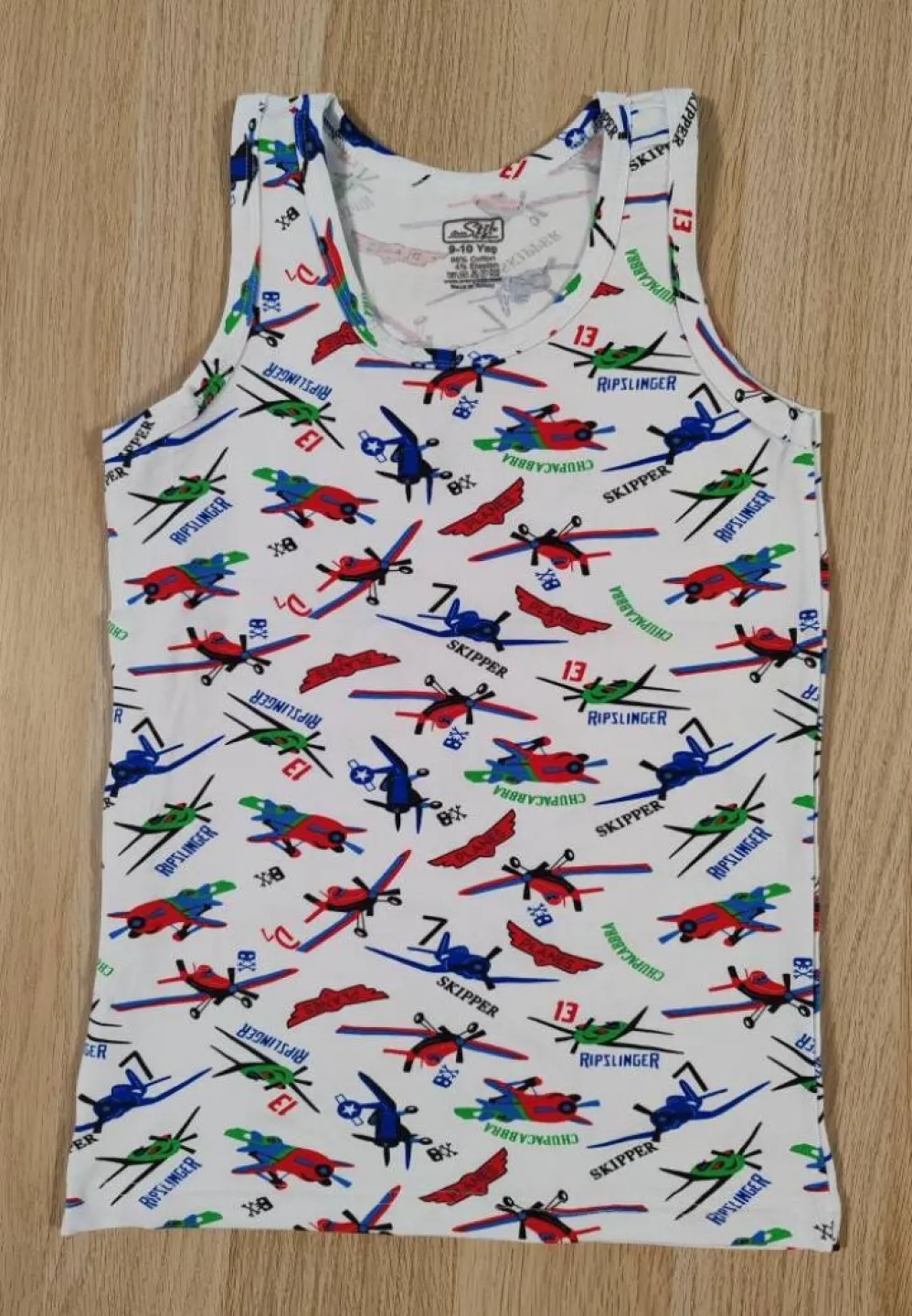 Maiou băieți din bumbac – Alb – Model Avion - 1