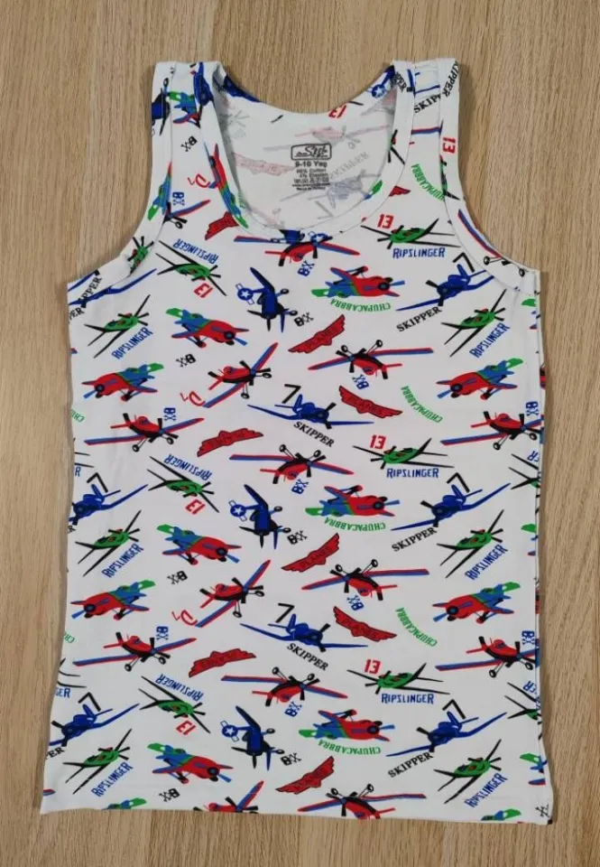 Maiou băieți din bumbac – Alb – Model Avion