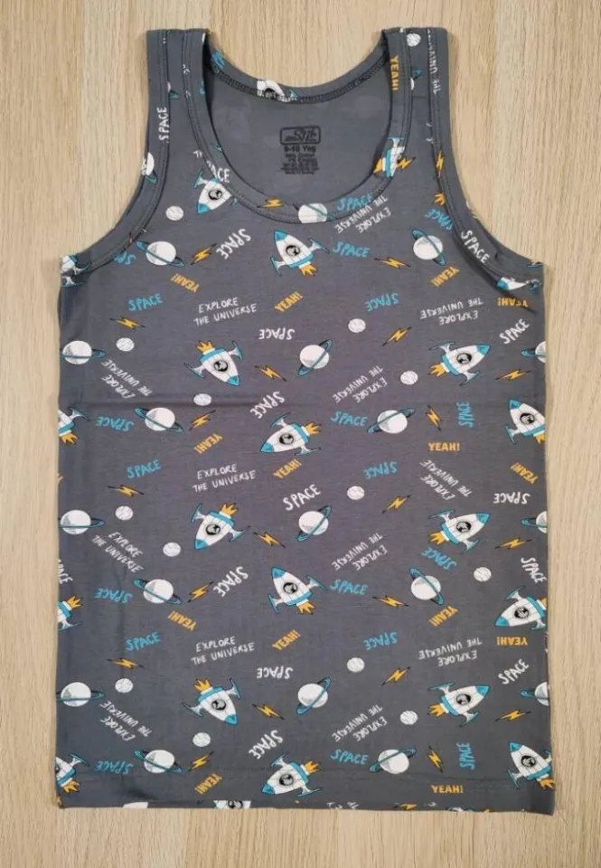 Maiou băieți din bumbac – Gri închis – Model Space