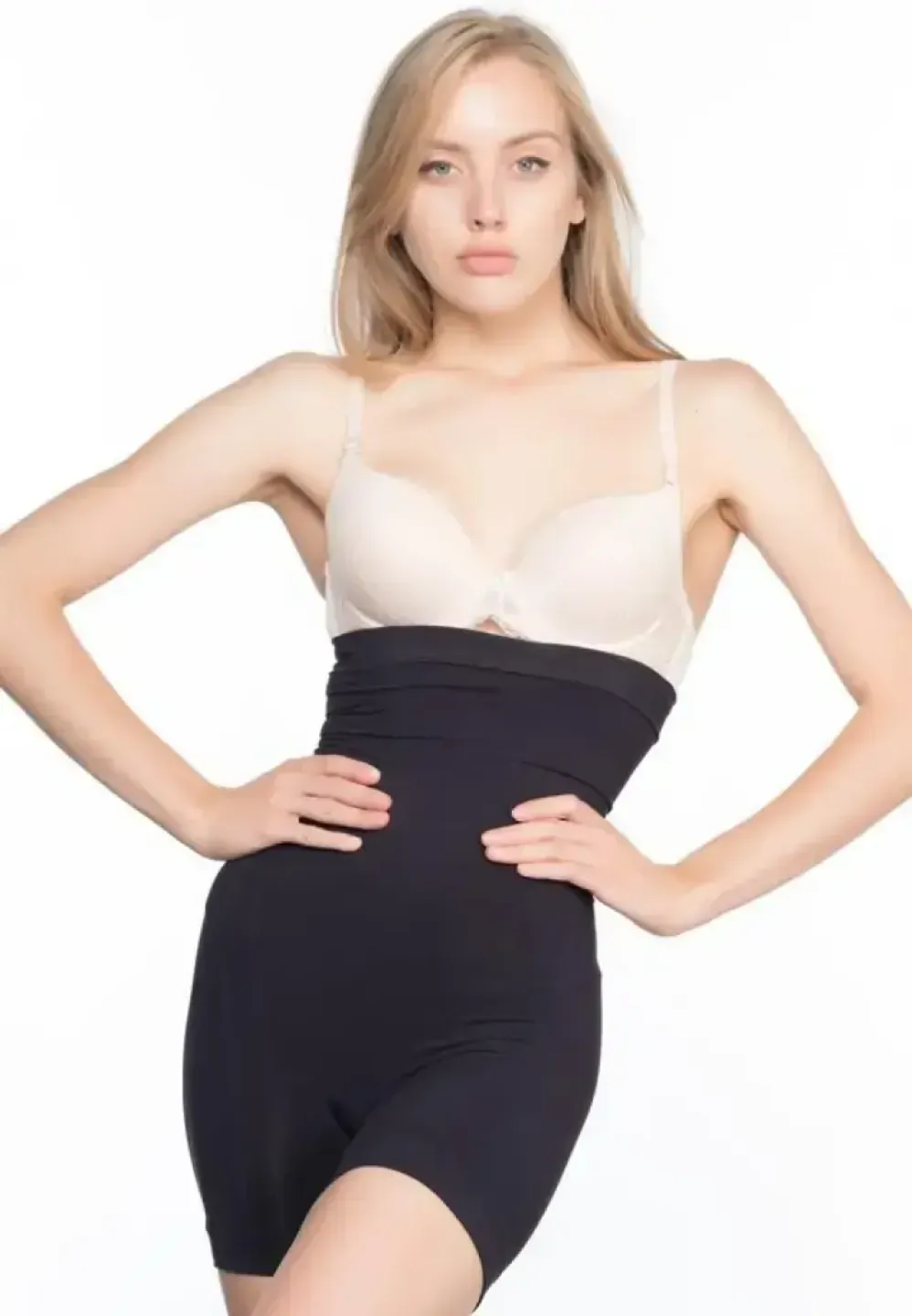 Corset cu Talie Înaltă și Fără Cusături, Negru - 1