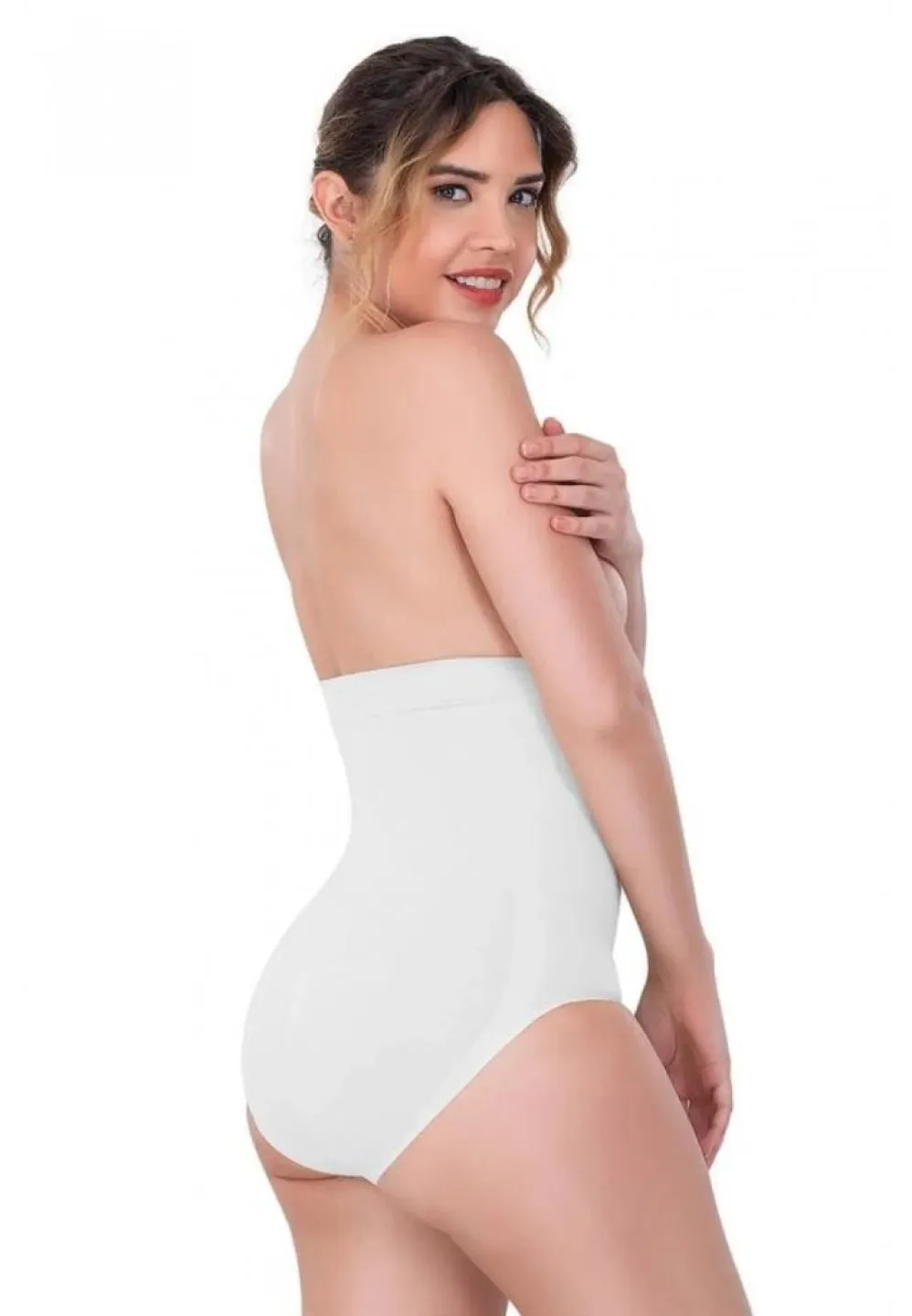 Corset cu Bandă Adezivă și Chilot Normal cu Talie Înaltă Alb - 2