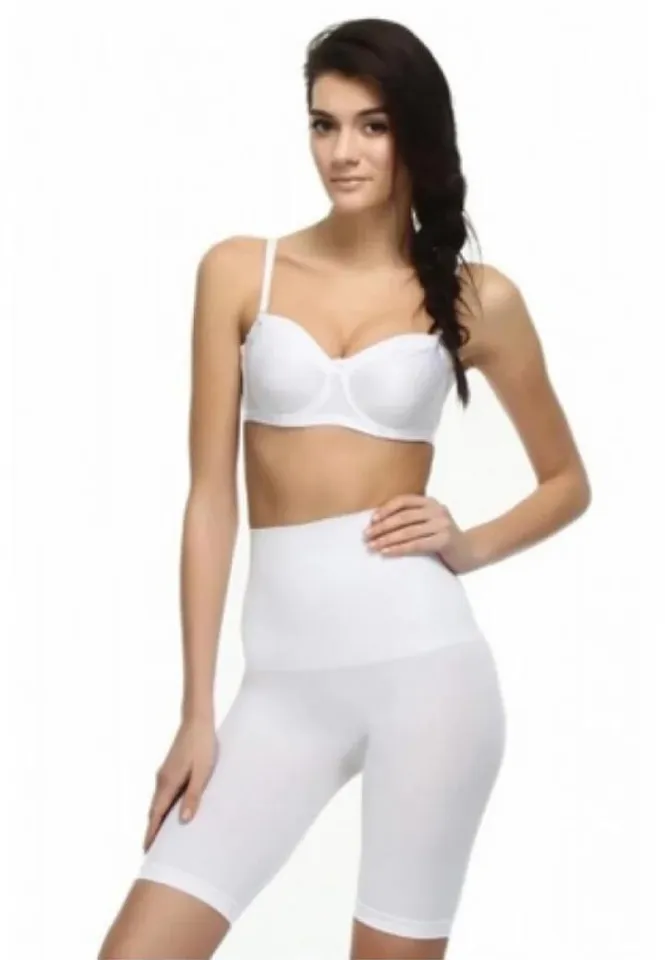 Corset Modelator cu Talie Înaltă și Bandă cu Silicon – Alb