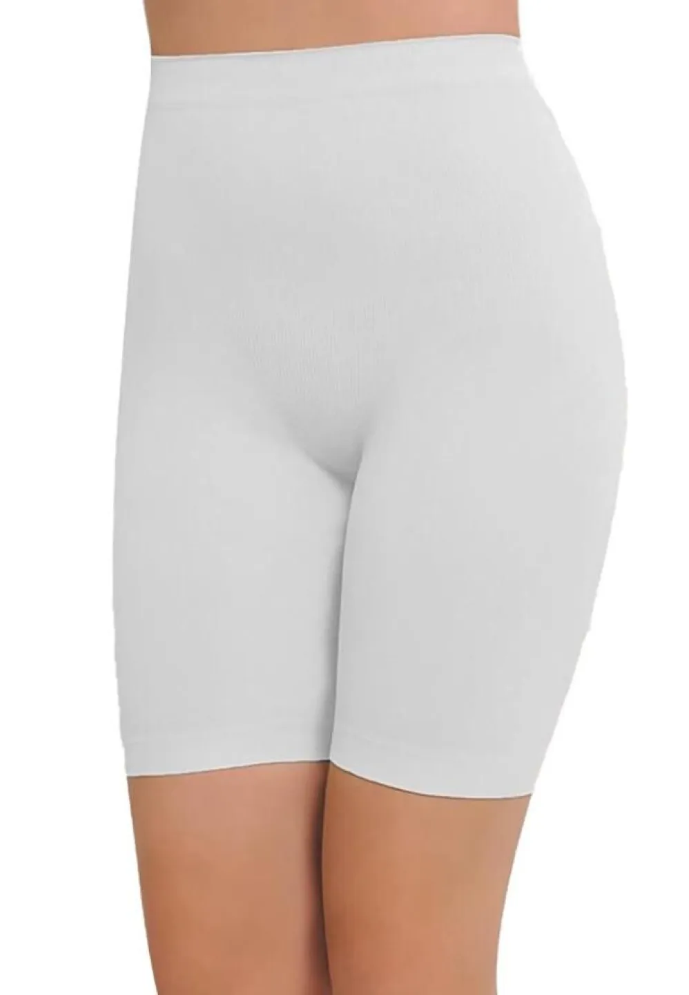 Corset Modelator cu Efect de Ridicare a Feselor, cu Silicon și Pantaloni Scurți – Alb - 1