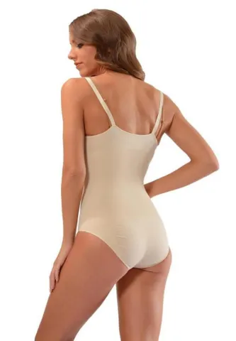 Body Corset Sub Sâni cu Bretele Reglabile și Țesătură Elastică Respirabilă – Bej hover