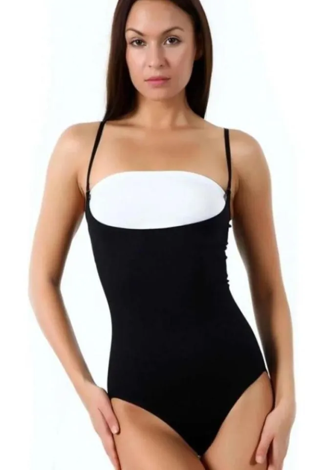 Body Corset Sub Sâni cu Bretele Reglabile și Țesătură Elastică Respirabilă – Negru