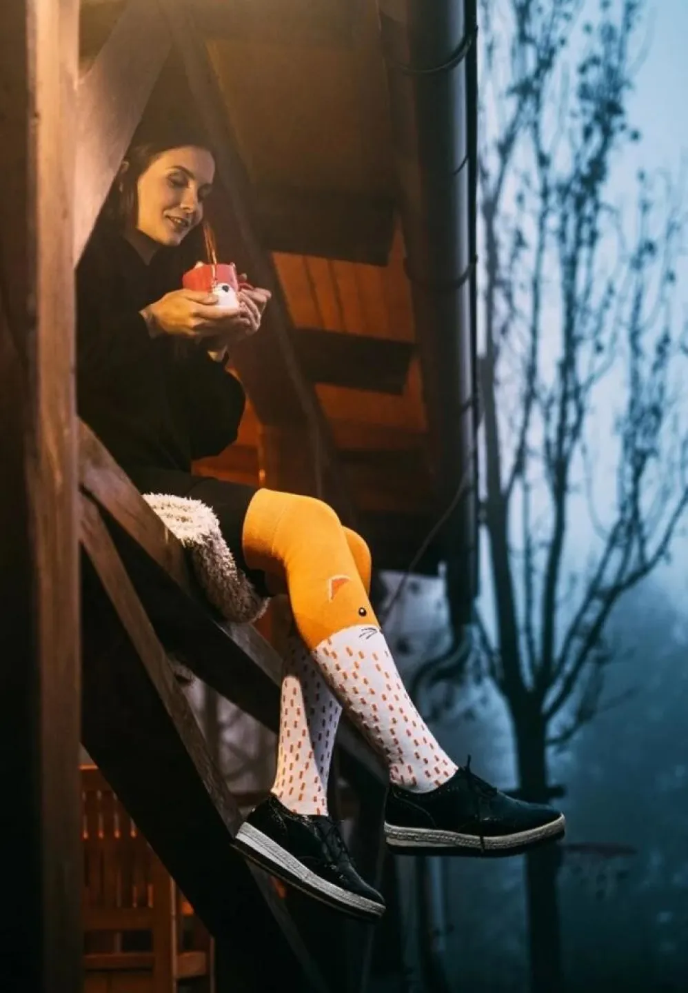 Șosete Damă Vesele Peste Genunchi,Fox - 3