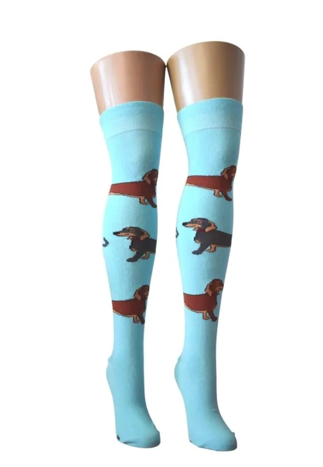 Șosete Dama Peste Genunchi Vesele Câine