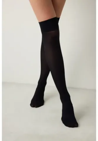Șosete Penti Micro 40 DEN, Peste Genunchi – Negru