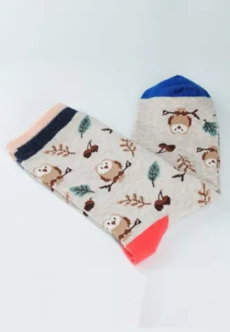 Șosete Dama din Bumbac Organic cu Bufniță