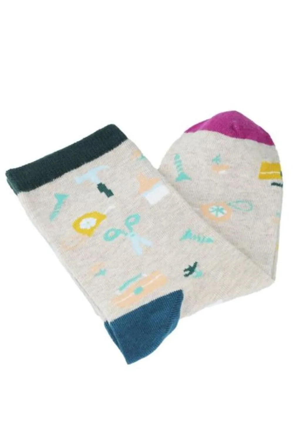 Șosete Dama din Bumbac Organic, Model Diy Day - 1