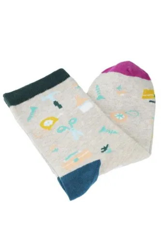 Șosete Dama din Bumbac Organic, Model Diy Day