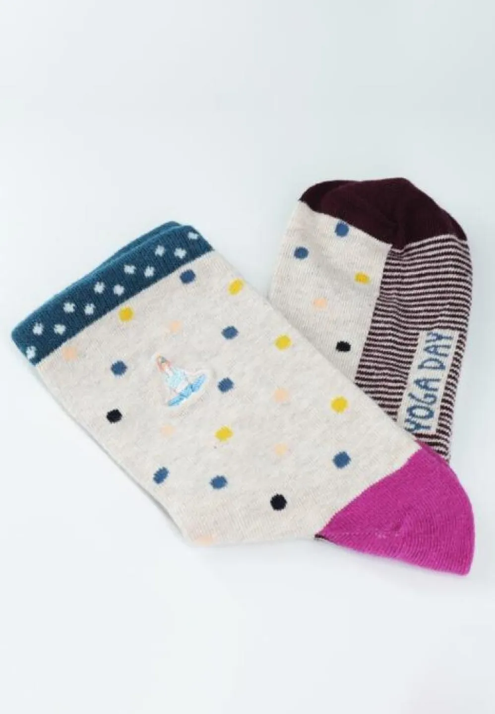 Șosete Dama din Bumbac Organic, Model Yoga Day - 1